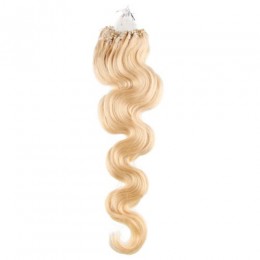 Vlasy pro metodu Micro Ring / Easy Loop / Easy Ring 50cm vlnité – nejsvětlejší blond