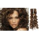 Vlasy pro metodu Pu Extension / TapeX / Tape Hair / Tape IN 60cm kudrnaté - tmavý melír