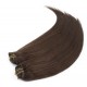 Clip in maxi set 63cm pravé lidské vlasy – REMY 240g – TMAVĚ HNĚDÁ