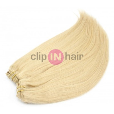 Clip in maxi set 63cm pravé lidské vlasy – REMY 240g – SVĚTLEJŠÍ BLOND