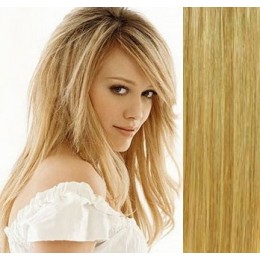 Clip in vlasy 43cm 100% lidské - REMY 70g – přírodní/světlejší blond