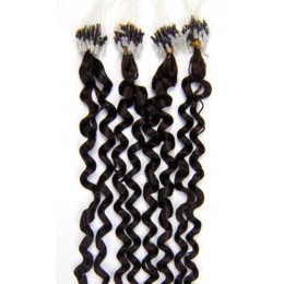 Vlasy pro metodu Micro Ring / Easy Loop / Easy Ring 50cm kudrnaté – přírodní černé