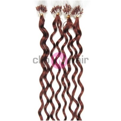 Vlasy pro metodu Micro Ring / Easy Loop / Easy Ring 60cm kudrnaté – měděná