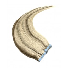 Vlasy pro metodu Invisible Tape / TapeX / Tape Hair / Tape IN 50cm -platina/světle hnědá